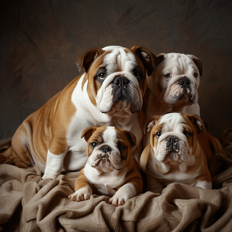 família de bulldog inglês