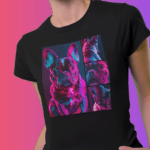 Camiseta Bulldog Frances "Neon Grid"