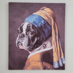 Quadro Bulldog Francês – Francesa com brinco de pérola