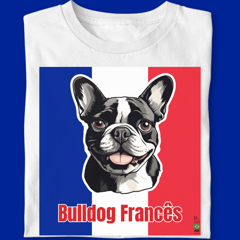 Camiseta Bulldog Frances "Bandeira Francesa II"