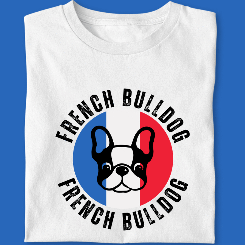 Camiseta Bulldog Frances "Bandeira Francesa"