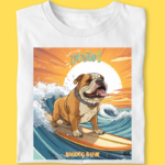 Camiseta Bulldog Ingles "Banho de Mar"