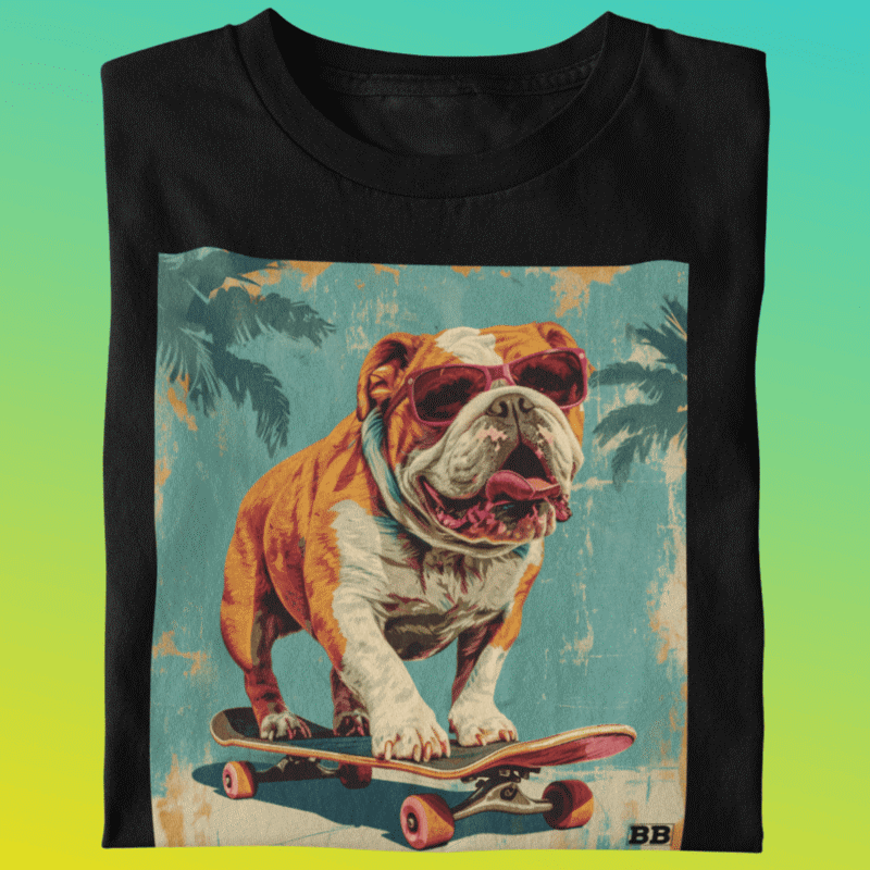 Camiseta Bulldog Ingles "Skate"