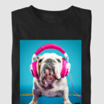 Camiseta Bulldog Ingles "Headphones"