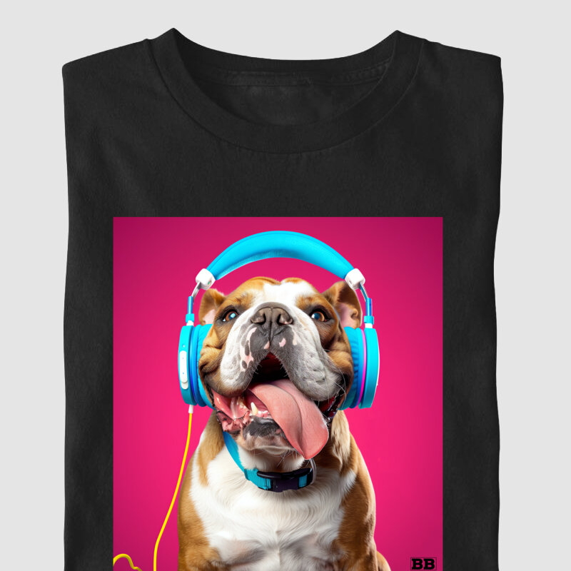 Camiseta Bulldog Ingles "Headphones 3"