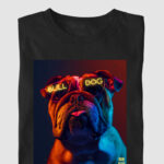 Camiseta Bulldog Ingles "Oculos neon"