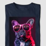Camiseta Bulldog Frances "Oculos Neon"