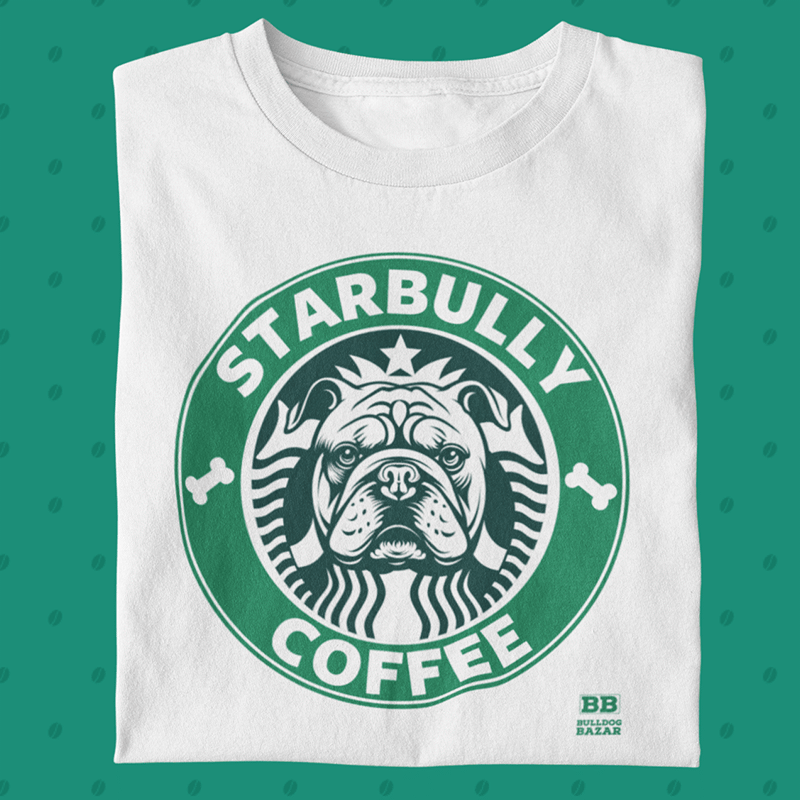 Camiseta Bulldog Ingles "StarBully Coffee"
