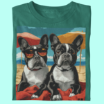 Camiseta Bulldog Frances "Dia de Praia"