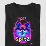 Camiseta Feminina Lulu Bazar "Mãe de Spitz" Azul (PP)