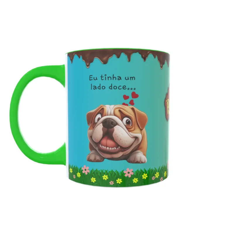 Caneca Bulldog Inglês - Lado Doce (Pascoa)